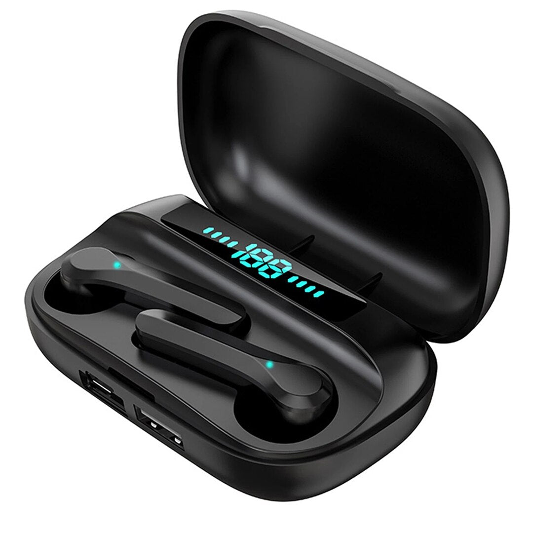 Wireless Earbuds Bluetooth Headphones HD Stereo Audio Digital LED Display Over-Ear Earphone Waterproof Headset Mic Sport Running