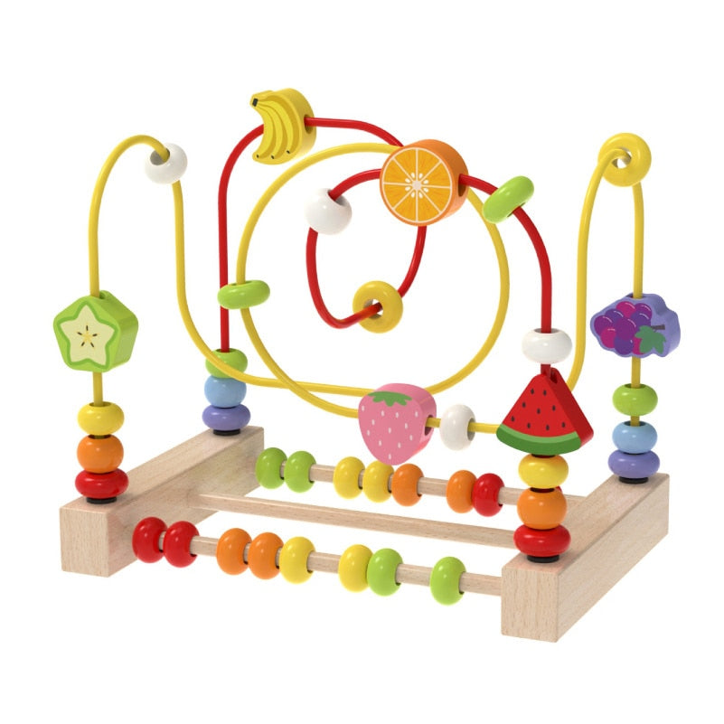 Baby Montessori Early Learning Educational Math Toys Wooden Circles Bead Wire Maze Abacus Puzzle Toys For Kids Boy Girl Gift