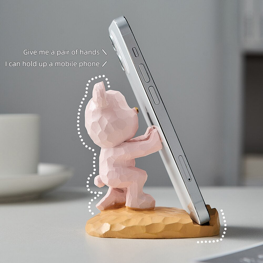 Home Decoration Violent Bear Phone Holder kawaii desk accessories aesthetic kawaii room decor gadgets desktop sculpture gaming