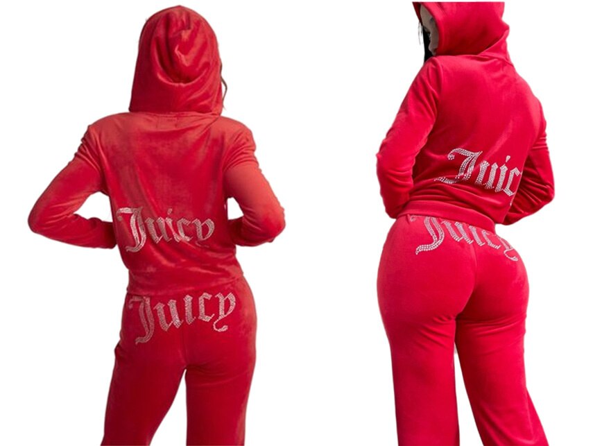 Juicy Coutoure Tracksuit Women&#39;s Brand Velour Tracksuit Suit Women Velvet Juicy Sweatshirts and Pants with Diamonds Pant Sets