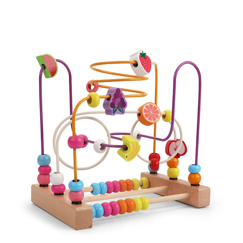 Baby Montessori Early Learning Educational Math Toys Wooden Circles Bead Wire Maze Abacus Puzzle Toys For Kids Boy Girl Gift