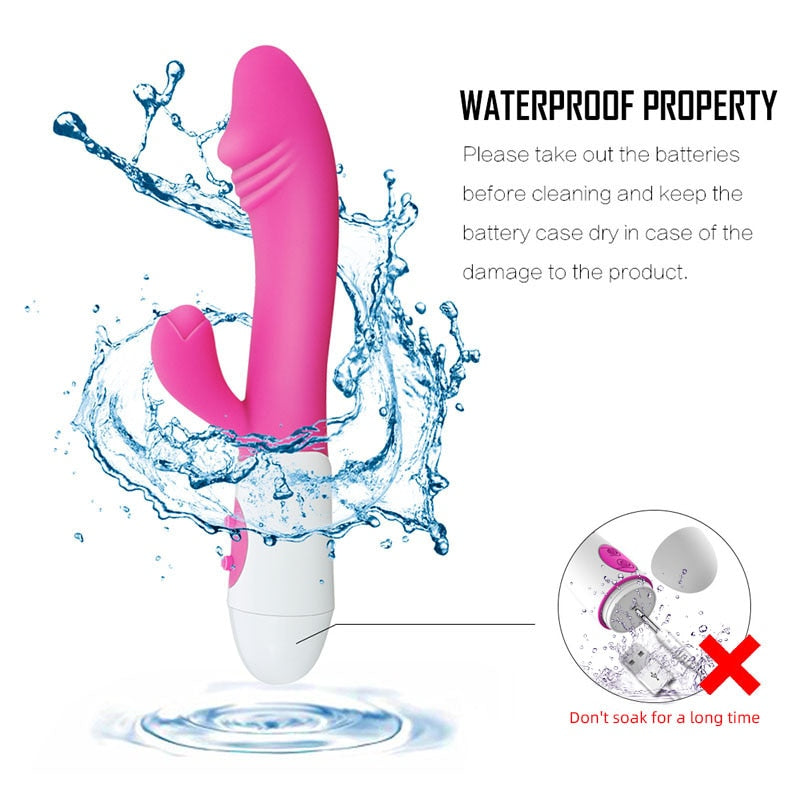 G Spot Dildo Rabbit Vibrator for Women Dual Vibration Silicone Waterproof Female Vagina Clitoris Anal Massager  Sex Toys Shop