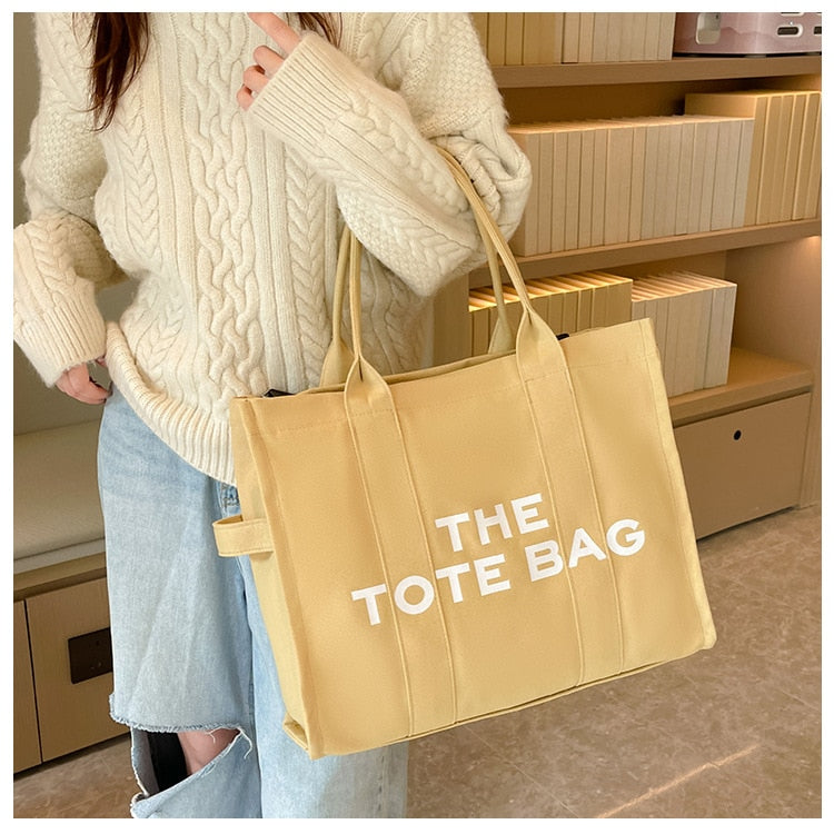 Casual Canvas Large Capacity Tote Bag Women Handbags Designer Letters Shoulder Crossbody Bags Luxury Big Shopper Bag Purse 2022