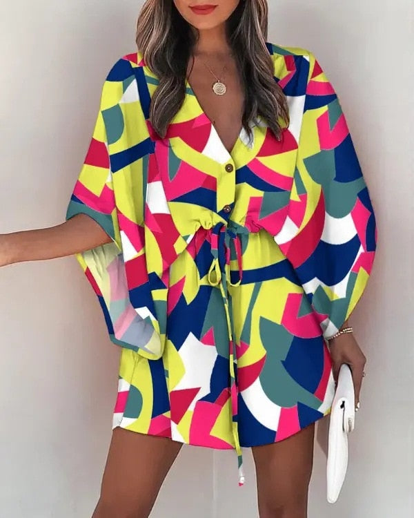 Summer Women Clothing Dress Vintage Sexy Dresses for Women Loose Comfortable Fashion Clothes Streetwear Print Beach