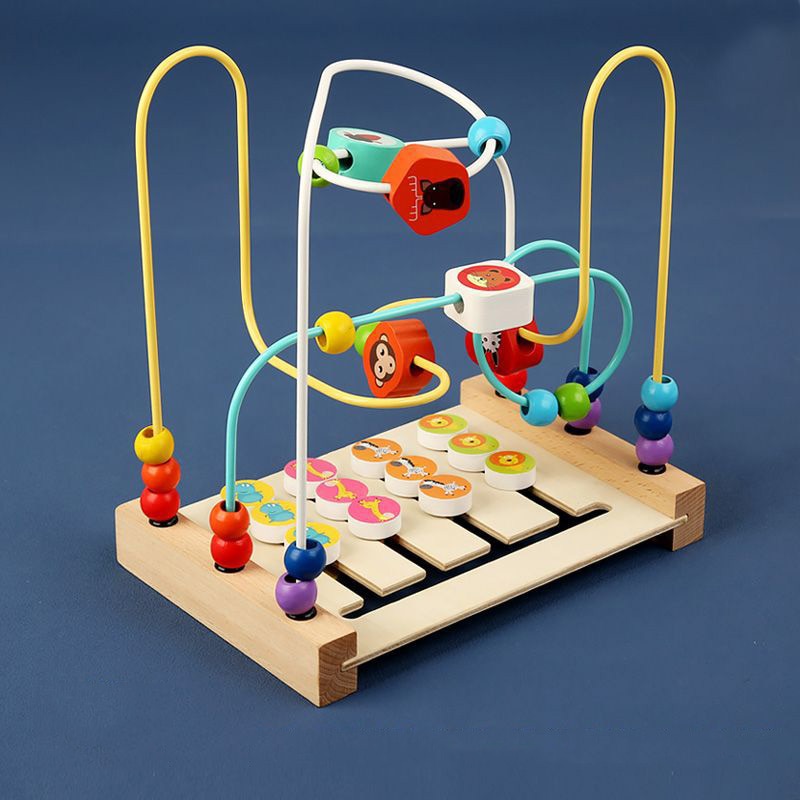 Baby Montessori Early Learning Educational Math Toys Wooden Circles Bead Wire Maze Abacus Puzzle Toys For Kids Boy Girl Gift