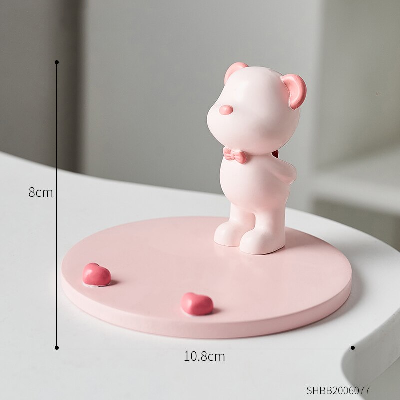 Home Decoration Violent Bear Phone Holder kawaii desk accessories aesthetic kawaii room decor gadgets desktop sculpture gaming