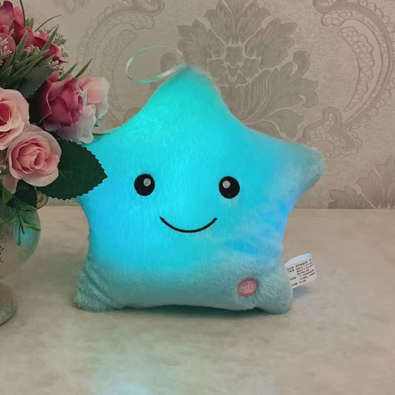 Creative Toy Luminous Pillow Soft Stuffed Plush Glowing Colorful Stars Cushion Led Light Toys Gift For Kids Children Girls