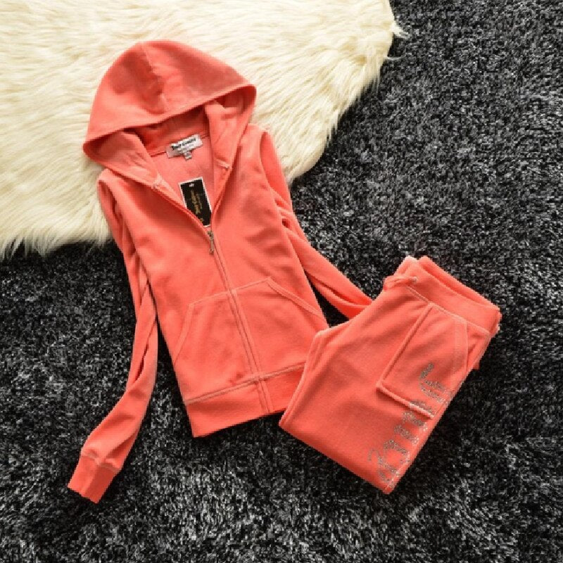 2023 Highest Quality Juicy Coutoure Tracksuit Women's Brand Velour Tracksuit Women Sweatshirt and Pants Juicy Corture Tracksuits