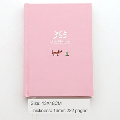 JIANWU Cute Cartoon The 365 Day Plan Book Color Inner Page Planner Hardcover Notebook Gift Book Scrapbooking School Supplies