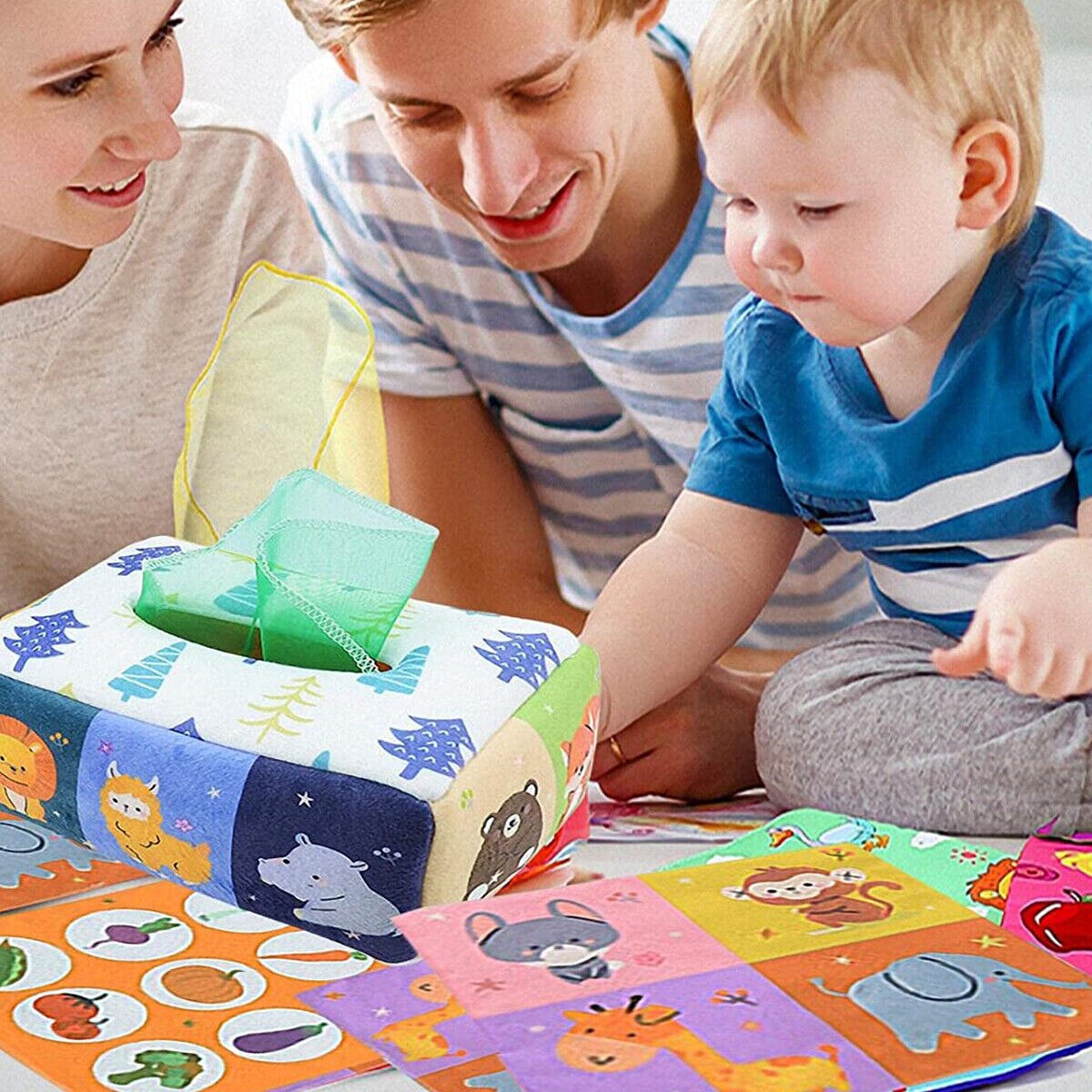 Montessori Toys Magic Tissue Box Baby Educational Learning Activity Sensory Toy for Kids Finger Exercise Busy Board Baby Game