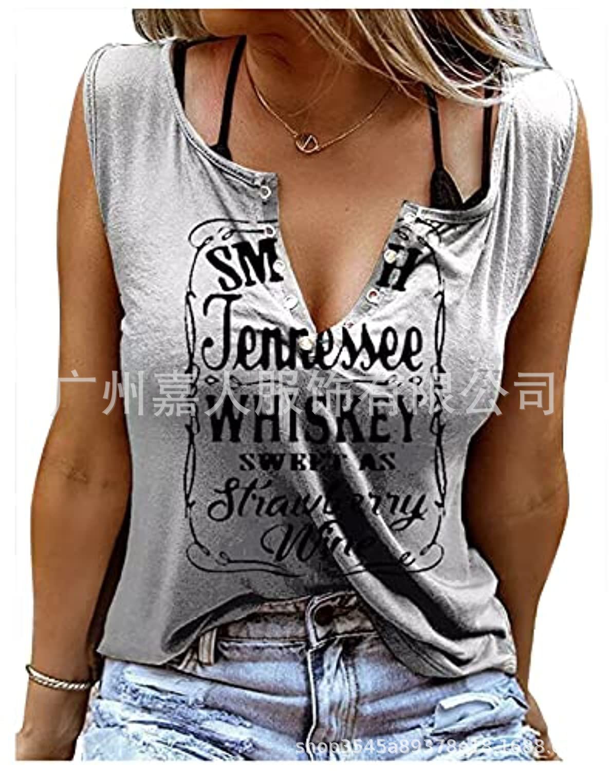 Tank Women&#39;s Vest Funny Letter Print V-neck Sleeveless T-shirt Camiseta Sin Mangas Sexy Para Mujer майка без рукавов Korean Tank