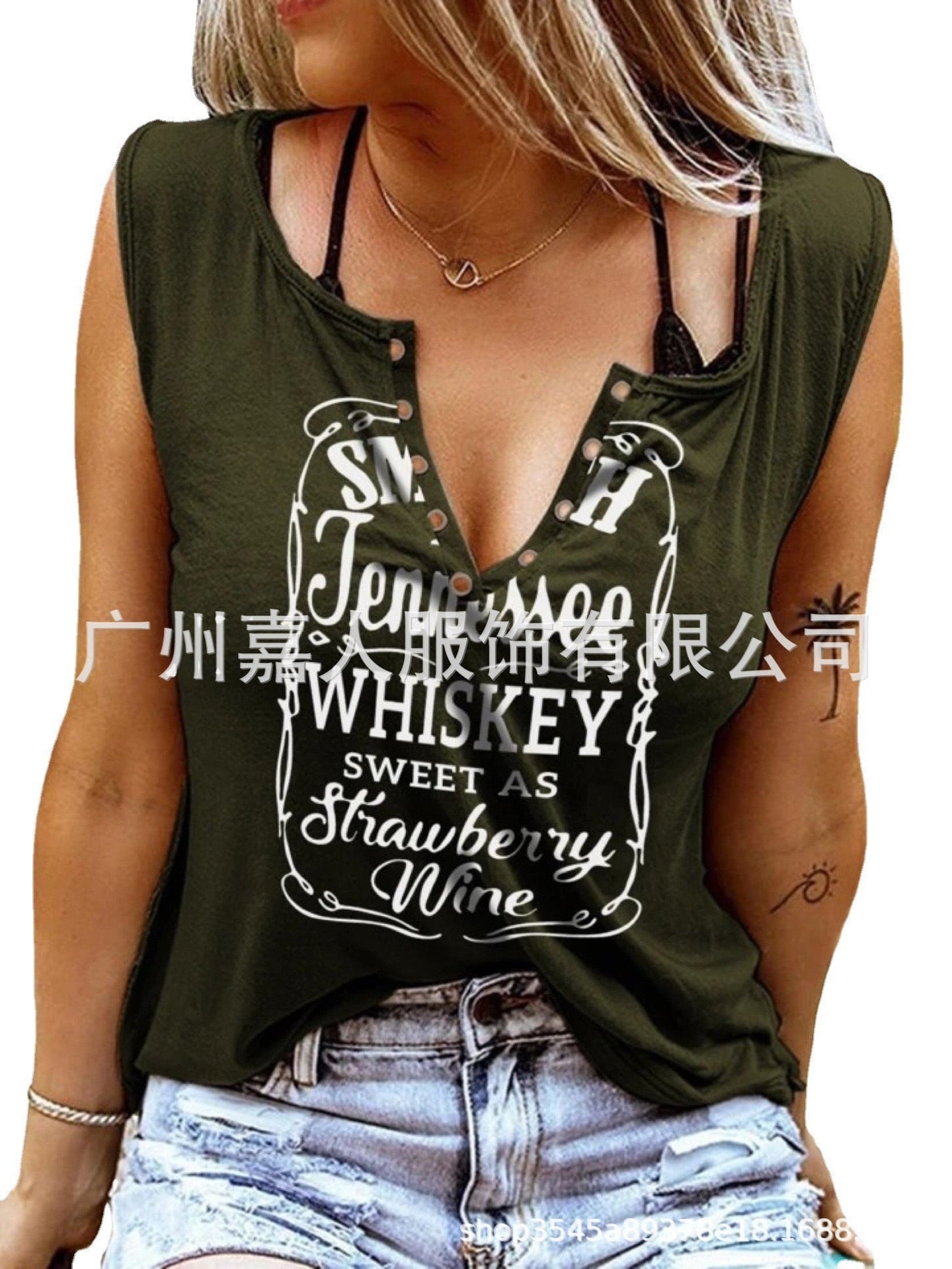 Tank Women&#39;s Vest Funny Letter Print V-neck Sleeveless T-shirt Camiseta Sin Mangas Sexy Para Mujer майка без рукавов Korean Tank