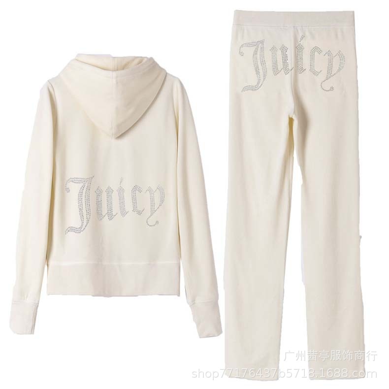 juicy coutoure tracksuit pant sets 100% velvet best quality 1:1 original Tracksuit Hoodie Suit Women Velour Sweatshirt and Pants