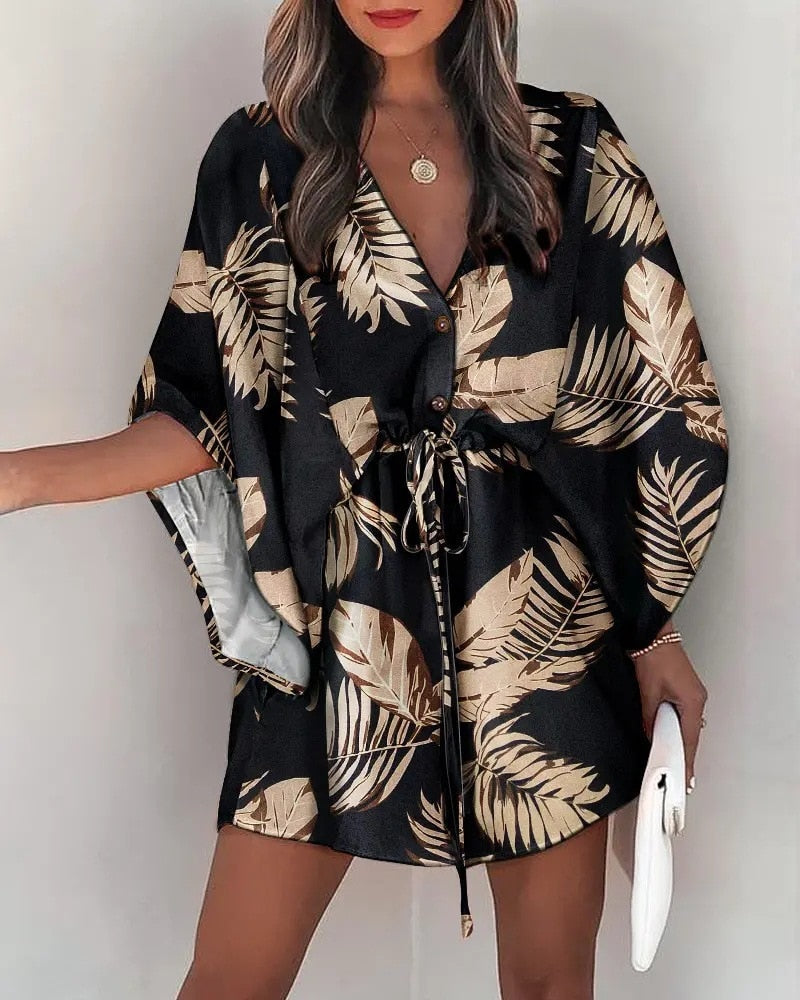 Summer Women Clothing Dress Vintage Sexy Dresses for Women Loose Comfortable Fashion Clothes Streetwear Print Beach