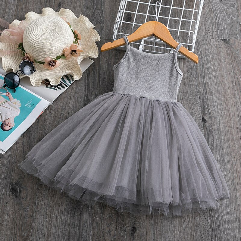 Summer Cute Girls Sequined Princess Dress Kids Sleeveless Tulle Clothes Children Birthday Party Vestido Kids Easter Tutu Costume