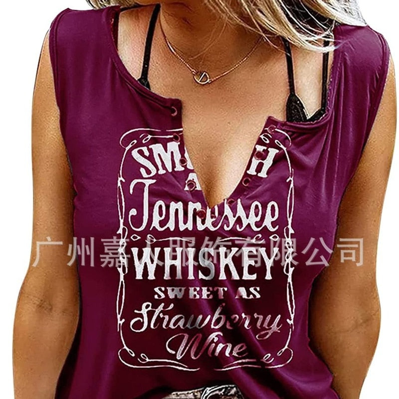 Tank Women&#39;s Vest Funny Letter Print V-neck Sleeveless T-shirt Camiseta Sin Mangas Sexy Para Mujer майка без рукавов Korean Tank