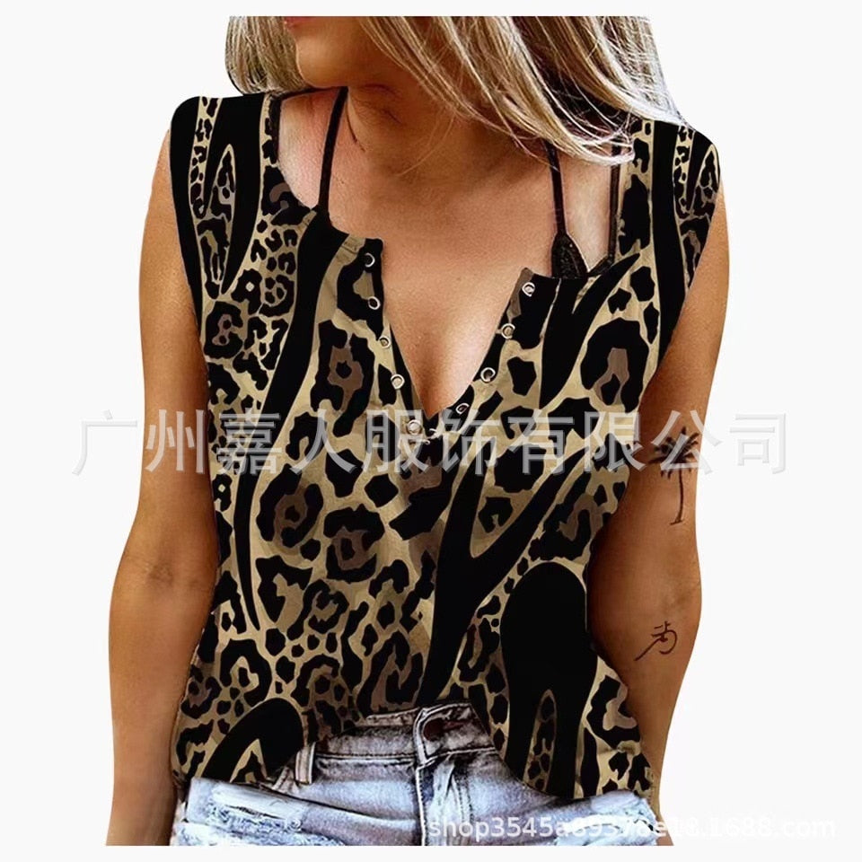 Tank Women&#39;s Vest Funny Letter Print V-neck Sleeveless T-shirt Camiseta Sin Mangas Sexy Para Mujer майка без рукавов Korean Tank