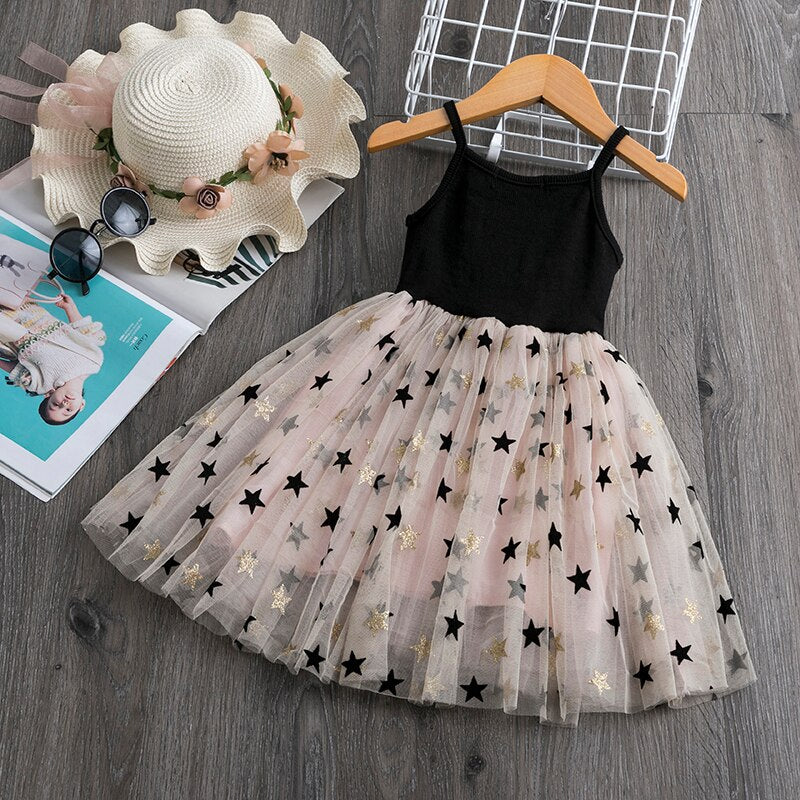 Summer Cute Girls Sequined Princess Dress Kids Sleeveless Tulle Clothes Children Birthday Party Vestido Kids Easter Tutu Costume