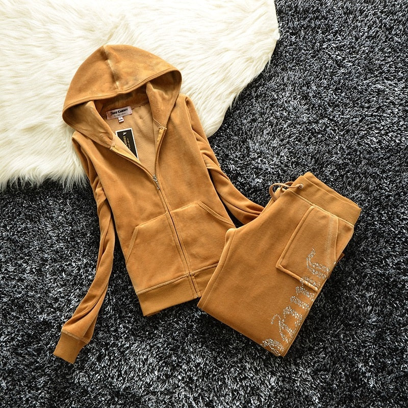 2023 Highest Quality Juicy Coutoure Tracksuit Women's Brand Velour Tracksuit Women Sweatshirt and Pants Juicy Corture Tracksuits