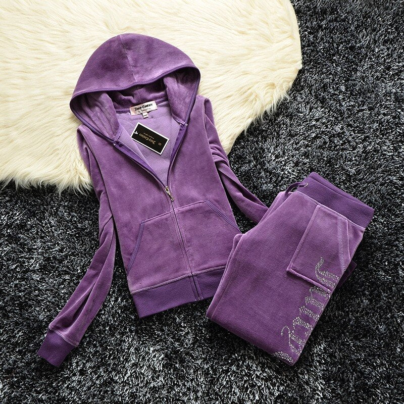 2023 Highest Quality Juicy Coutoure Tracksuit Women's Brand Velour Tracksuit Women Sweatshirt and Pants Juicy Corture Tracksuits