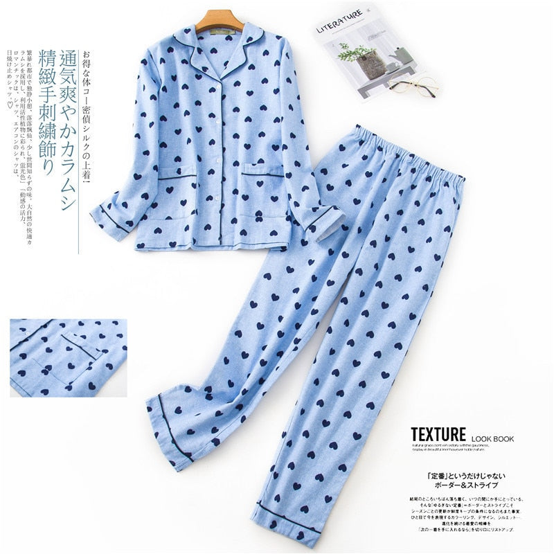 Women&#39;s Pajamas Plus Size S-XXXL Clothes Ladies Flannel Cotton Home Wear Suit Autumn Winter Pajamas Plaid Print Sleep Tops