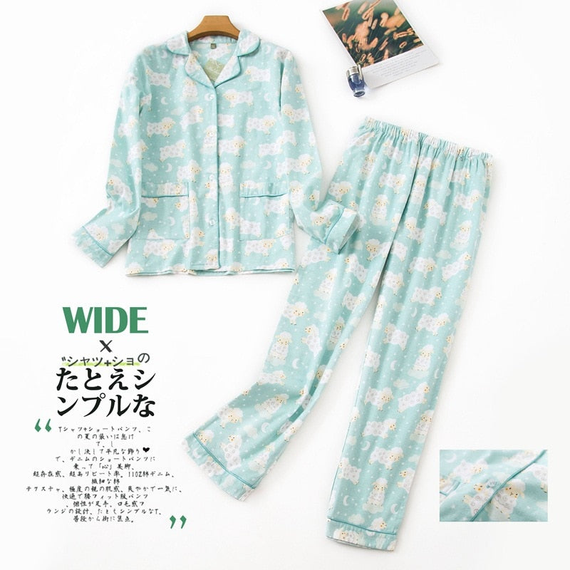 Women&#39;s Pajamas Plus Size S-XXXL Clothes Ladies Flannel Cotton Home Wear Suit Autumn Winter Pajamas Plaid Print Sleep Tops