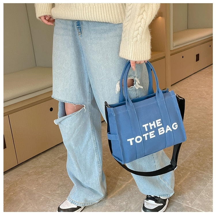 Casual Canvas Large Capacity Tote Bag Women Handbags Designer Letters Shoulder Crossbody Bags Luxury Big Shopper Bag Purse 2022