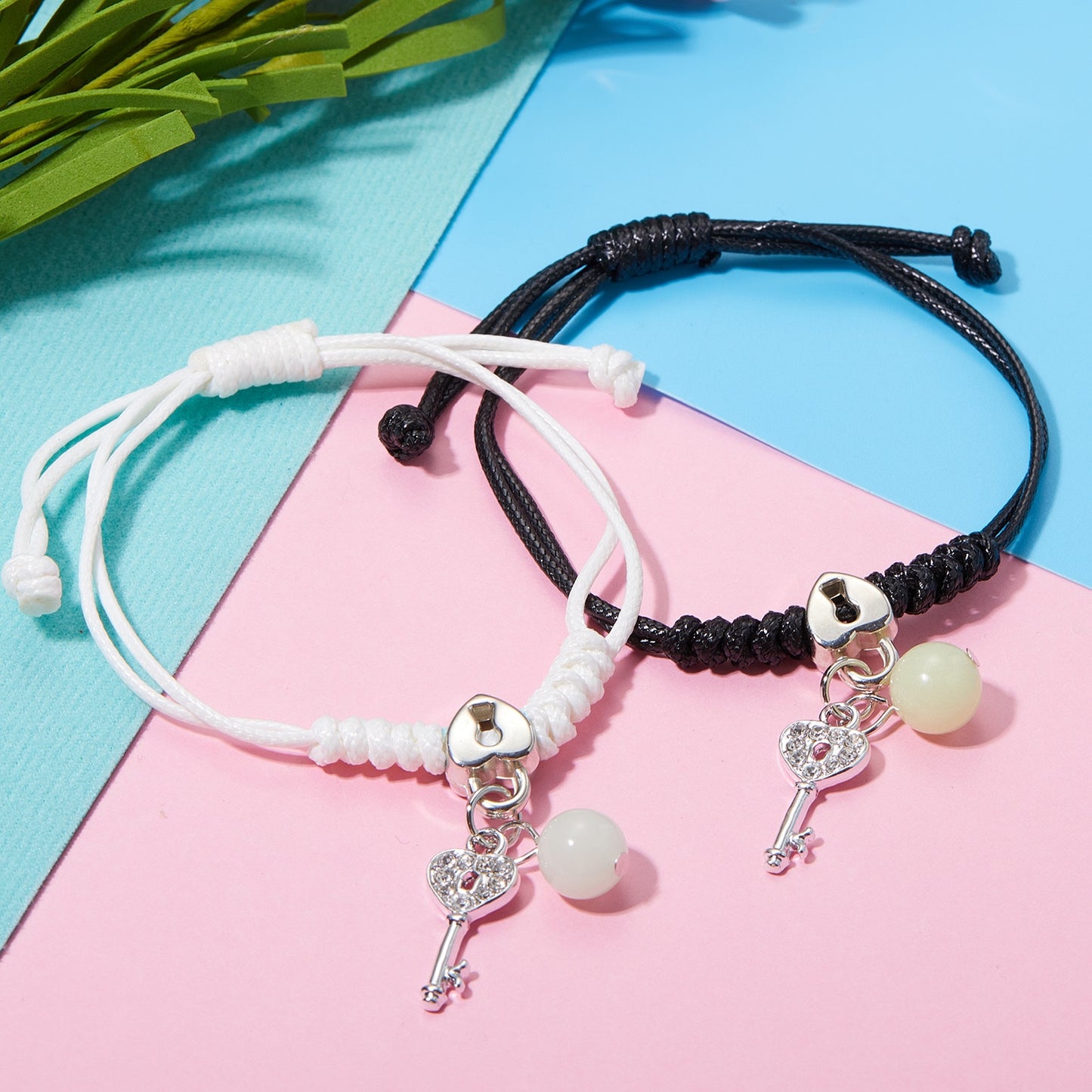 2022 Luminous Cat Star Moon Bracelet Couple Charm Handmade Adjustable Rope Matching Friend Bracelet Infinite Love Jewelry Gifts