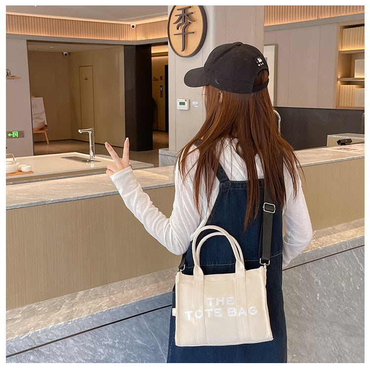 Casual Canvas Large Capacity Tote Bag Women Handbags Designer Letters Shoulder Crossbody Bags Luxury Big Shopper Bag Purse 2022