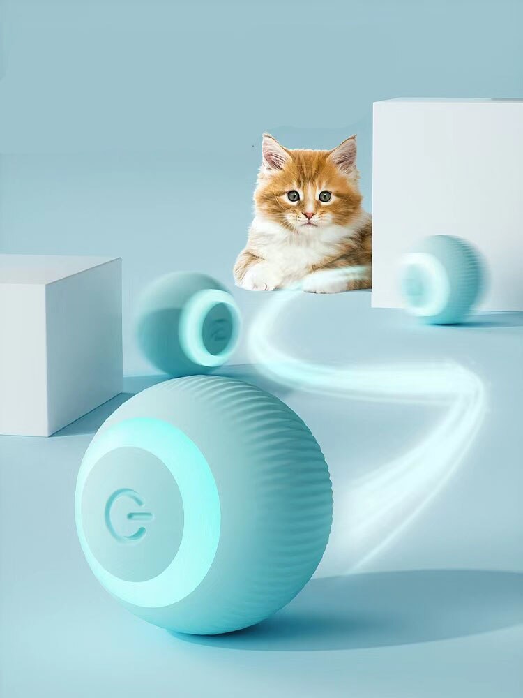 Electric Cat Ball Toys Automatic Rolling Smart Cat Toys for Cats Training Self-moving Kitten Toys for Indoor Interactive Playing