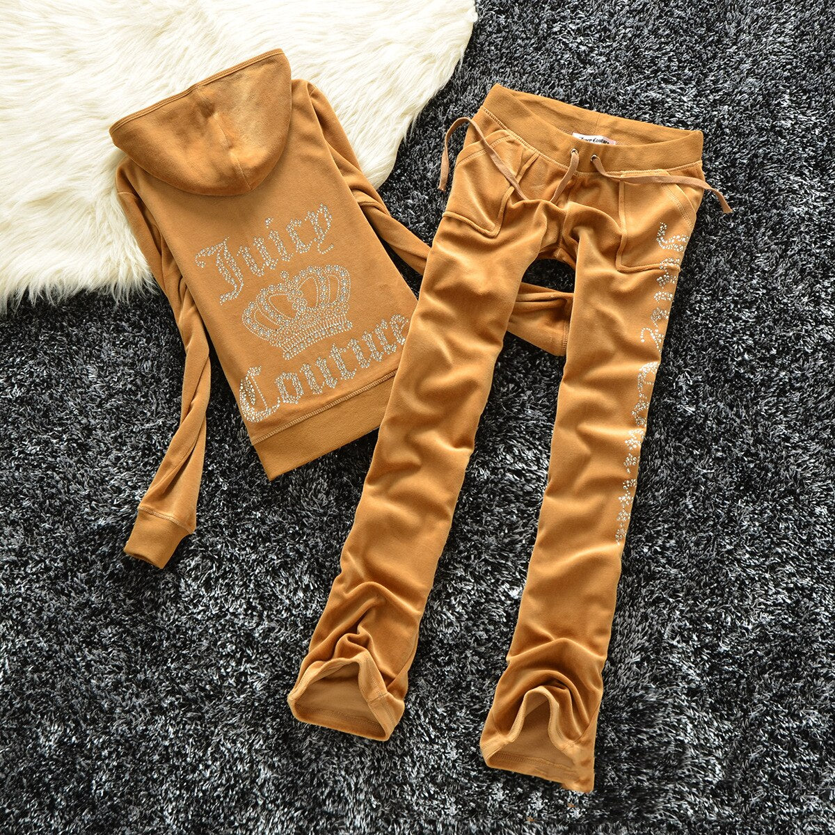 2023 Juicy Coutoure Women's 2 Piece Set Tracksuit Brand Velour Suit Female Sportswear Hoodies and Pants Trousers Pant Sets Suits