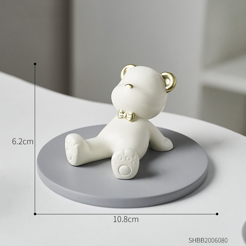 Home Decoration Violent Bear Phone Holder kawaii desk accessories aesthetic kawaii room decor gadgets desktop sculpture gaming