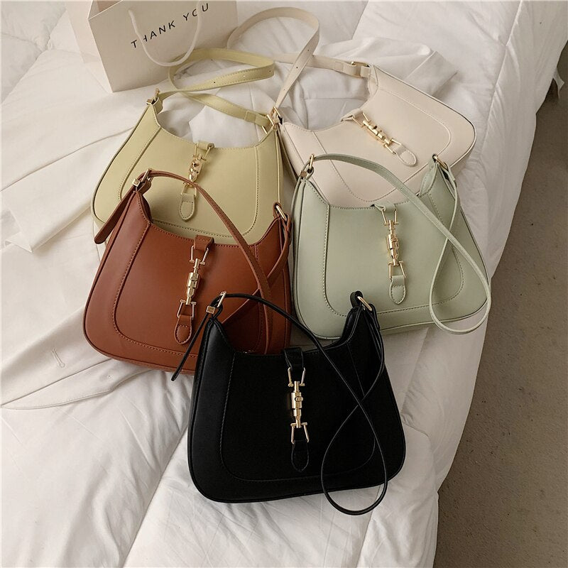 Toptrends Retro Underarm Shoulder Side Bags For Women 2023 Trend Luxury Designer PU Leather Crescent Ladies Handbags And Purses