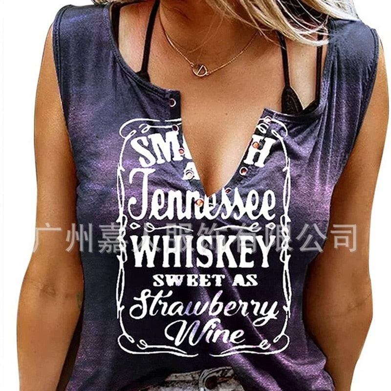 Tank Women&#39;s Vest Funny Letter Print V-neck Sleeveless T-shirt Camiseta Sin Mangas Sexy Para Mujer майка без рукавов Korean Tank