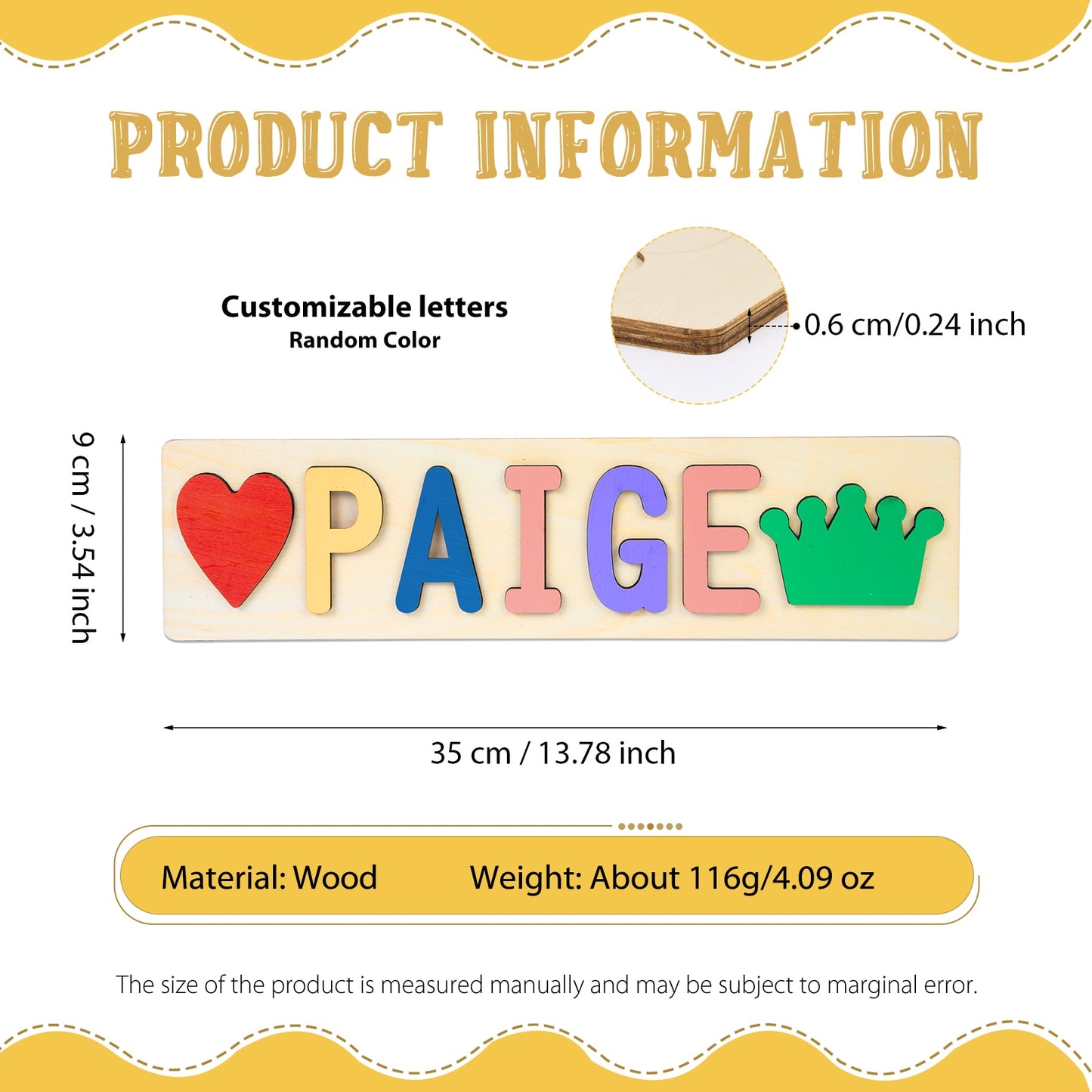 Personalized Wooden Name Puzzle Educational Toys For Toddlers Custom First Name Early Learning Gifts For Kids Baby Boy &amp;girl