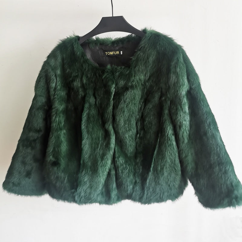 2023 New Real Full Pelt Rabbit Fur Coat 100% Pure Whole Skin Rabbit Fur Jacket Factory Wholesale Retail Discount TFP820