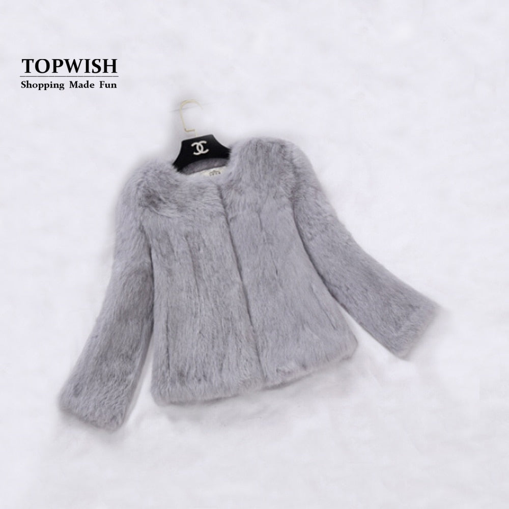 2023 New Real Full Pelt Rabbit Fur Coat 100% Pure Whole Skin Rabbit Fur Jacket Factory Wholesale Retail Discount TFP820