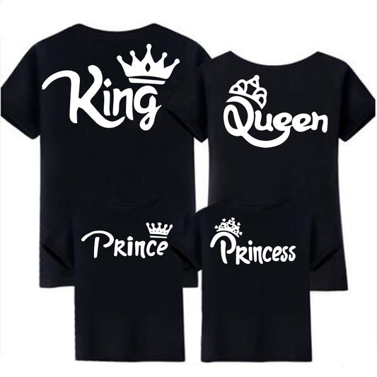 Family tshirt Mommy Daddy and Me baby Matching KING QUEEN princess Clothes Family Matching Outfits Look Baby Girl Boy Clothing.  King, Queen, Prince, and Princess t-shirts