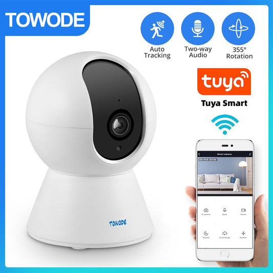 TOWODE 1080P WIFI IP Camera Home Security Indoor Tuya Smart Motion Detection Alarm Rotation Baby Monitor Surveillance Camera