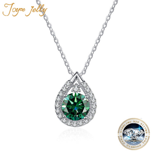 Real moissanite necklace with certificate silver 925 jewerly 1CT D Color VVS water drop shape moissanite stone dating party gift