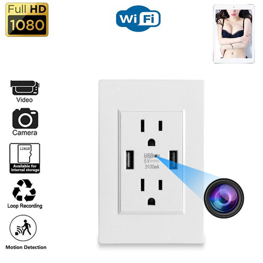 US Standard Socket Base Mini Camera Wifi Remote Monitoring HD Power Outlets Wireless IP Camera 24/7 Home Security Surveillance