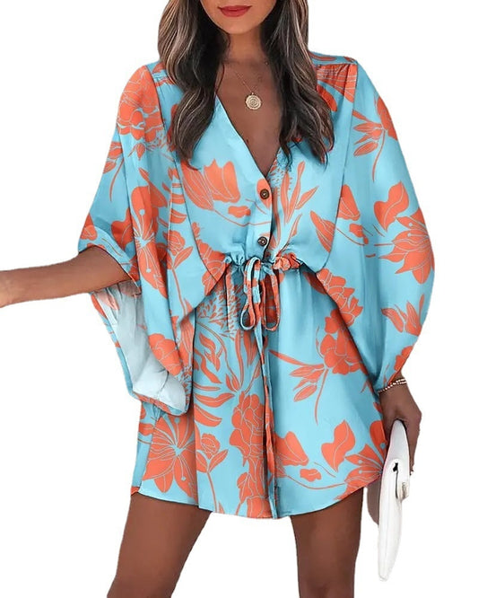 Summer Women Clothing Dress Vintage Sexy Dresses for Women Loose Comfortable Fashion Clothes Streetwear Print Beach