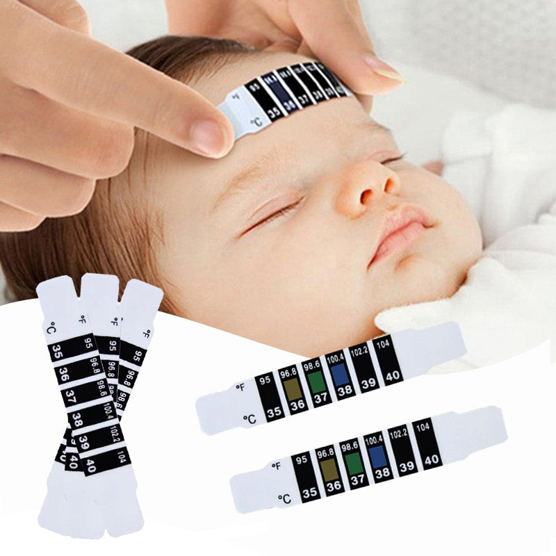 5/10/20Pcs Forehead Head Strip Thermometer Water Milk Thermometer Fever Body Baby Child Kid Test Temperature Sticker Baby Care